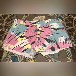 Colsie Tie-Dye Pajama Shorts - Pink, Blue, Yellow